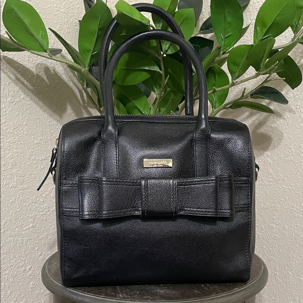 Kate Spade Black Leather Bow Satchel Bag
